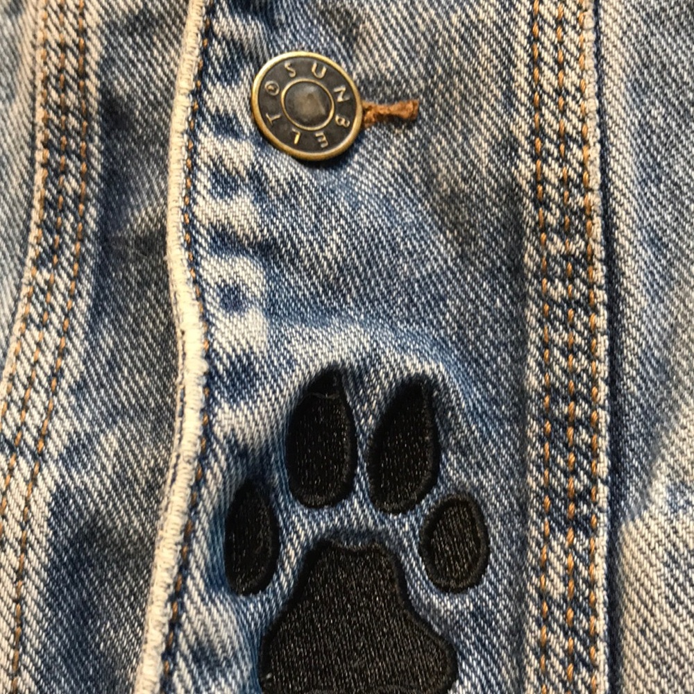 Vintage Sun Belt Denim Jacket with Paws Size L - Picture 5 of 6